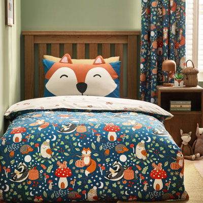 Fox and Woodland Friends Reversible Duvet Cover Set