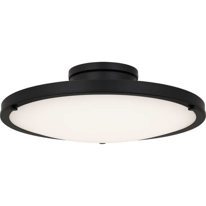 Donne Integrated LED Semi-Flush Mount With CCT Switch, Matte Black