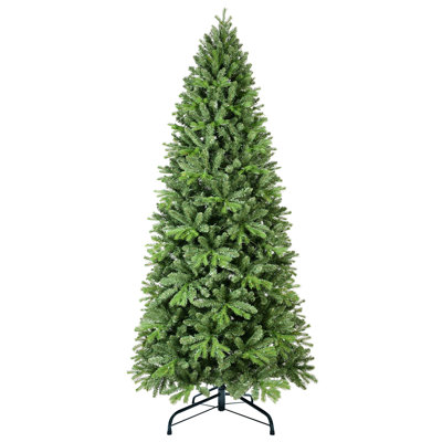 9ft Christmas Tree With 2435 Full - Textured Tips, 700 Warm White Pre Strung , Hinged Structure, Stable Metal Stand For A Winter Celebration Structure Fast Setup