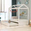  Lit de maison avec couchette, cadre de toit personnalisable pour une décoration créative, blanc
