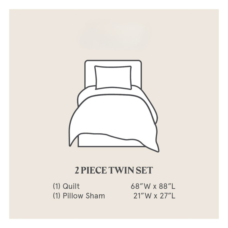 Kobie Stonewashed Cotton Modern Rustic 3 Piece Quilt Set, Salmon, Twin Quilt + 1 Standard Sham