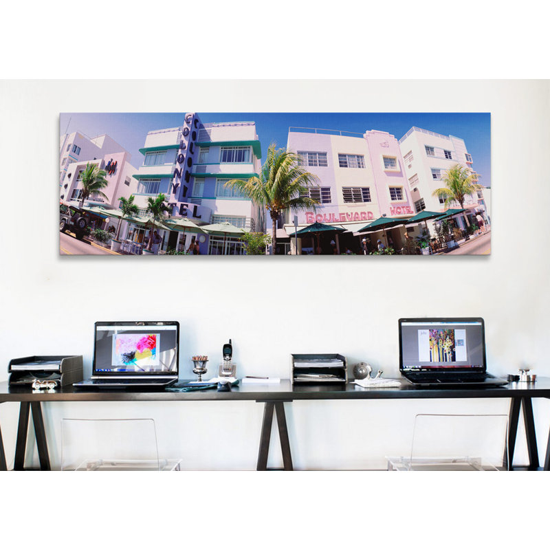 «Miami Beach, Florida», reproduction de photo sur toile, H 12 po x l 36 po x 1,5 po, Toile tendue