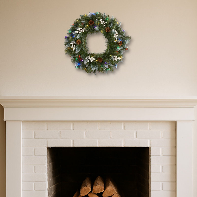Snow Tip Christmas Wreath with LED Lights