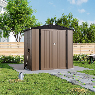 Large Galvanized Steel Lockable Apex Metal Shed