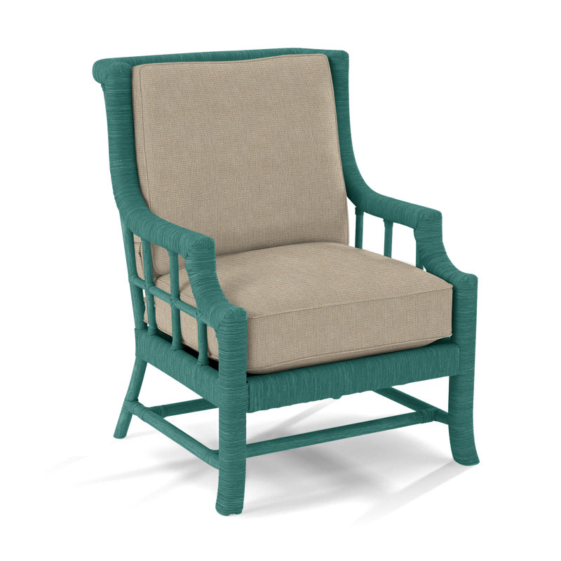 Lafayette Armchair, Sea Glass, Oatmeal Crypton Performance; 0822-74