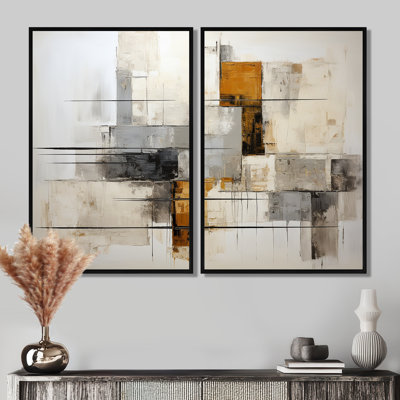 Minimaliste Montage III - ensemble d'art mural moderne doré de 2