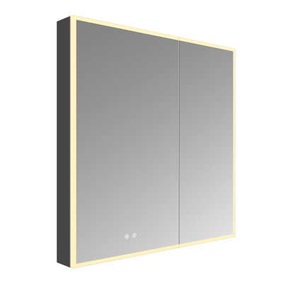 Kingston Brass Astra 30-Inch x 36-Inch LED Bathroom Mirror Medicine Cabinet, Anti-Fog, Dimmable Touch Sensor Lighted Mirror
