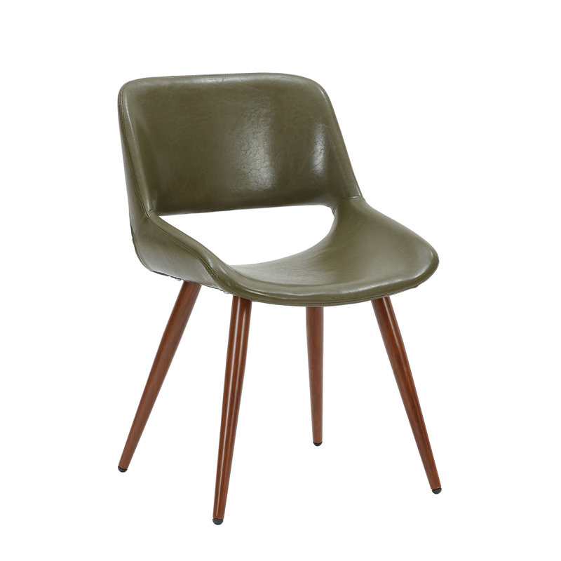 Roslindale Faux Leather Mid-Century Dining Chair, Green