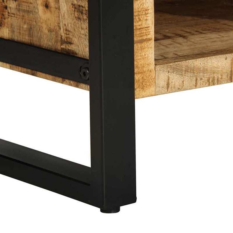 19-2 Coffee Table with Storage, Rough solid mango wood