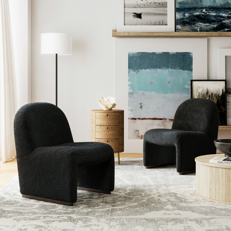 Chaise d'appoint 24 po Bayro, Chenille noir, Brun
