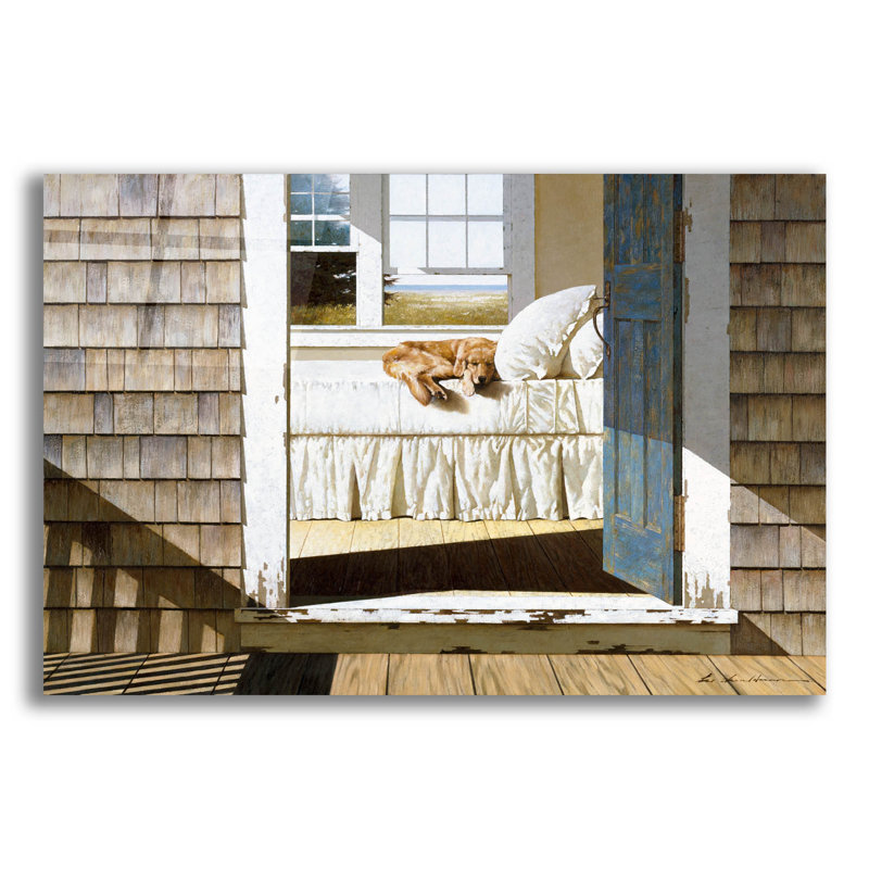 «Beach House Dog» par Zhen-Huan Lu, H 16 po x l 24 po x P 0,2 po