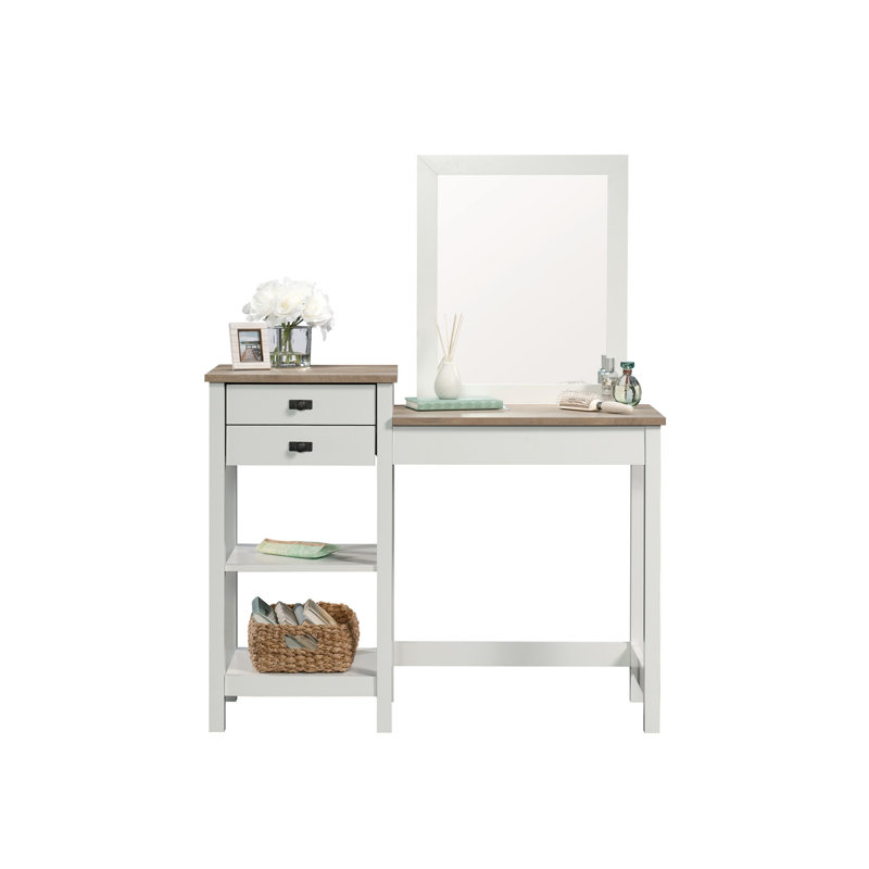 Coiffeuse de maquillage avec deux tablettes ouvertes