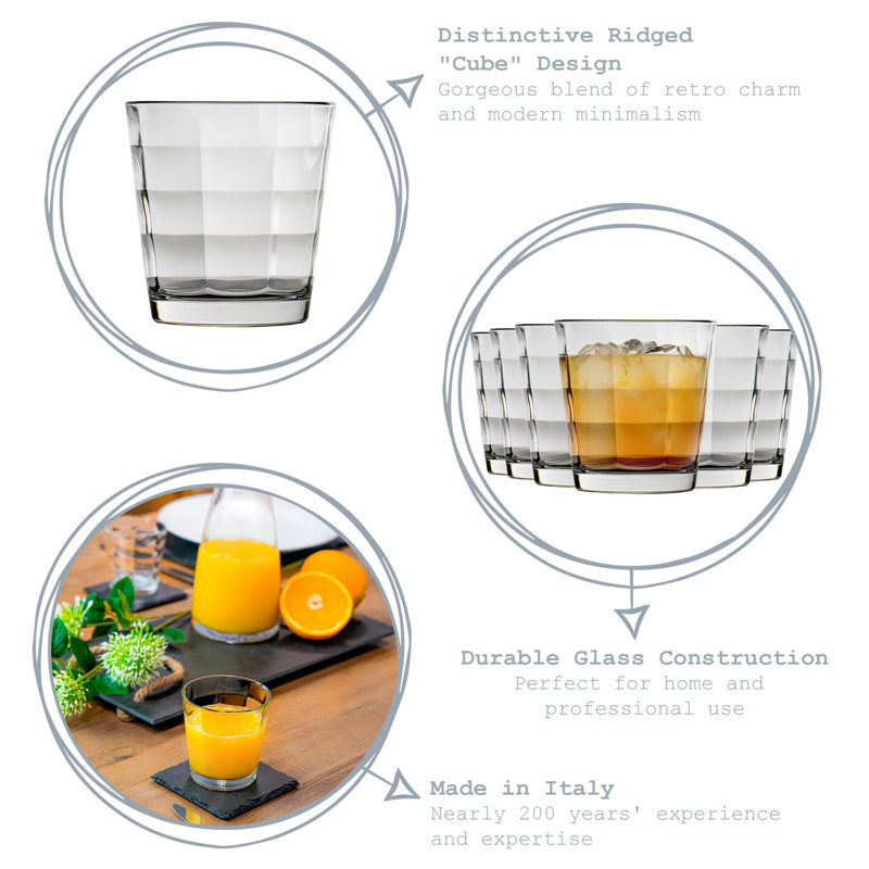 Cube Whisky Glasses - 240ml, 24
