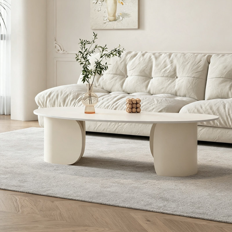Haynie, H 15,74 po x l 51,18 po x P 27,55 po, Blanc/Crème, Solid
