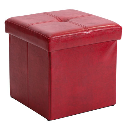 Besma Faux Leather Ottoman