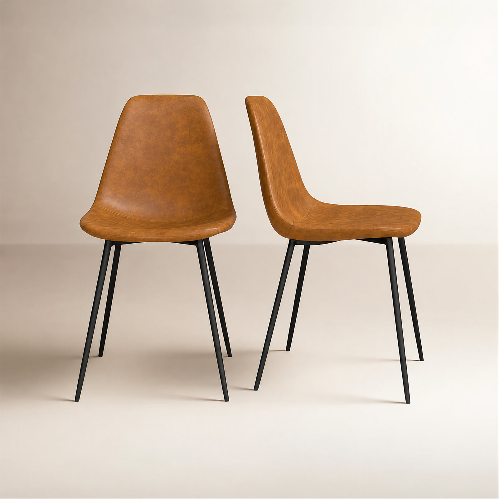 Kody Vegan Leather Side Chair, Saddle Vegan Leather