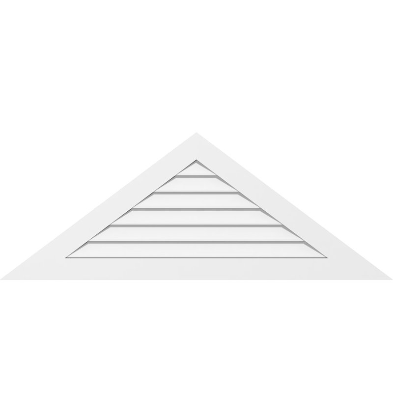 Triangle Surface Mount Non-Functional Standard Frame PVC Gable Vent 11/12 Pitch, 14" H x 48" W