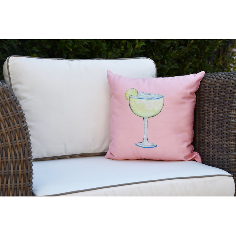 Palm Beach Reversible Throw Pillow, Coral, 20" x 20"