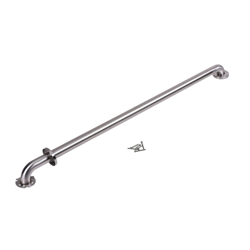 Stainless Steel Grab Bar with Concealed Flange, Peened Stainless Steel, 48" W