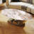 Carnet 49.2" Gold Oval Marble Coffee Table With Stainless Steel Base, Modern Coffee Table for Living Room-1372888458-1368031253