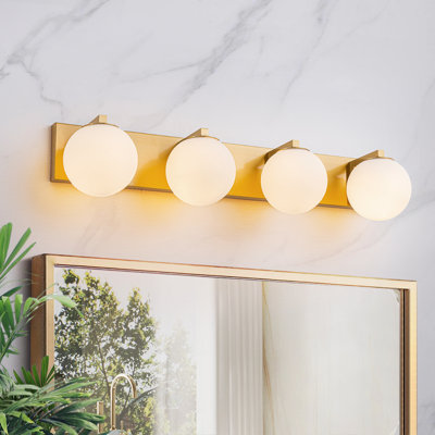 Modern Vanity Light With Frosted Glass Globe Shades