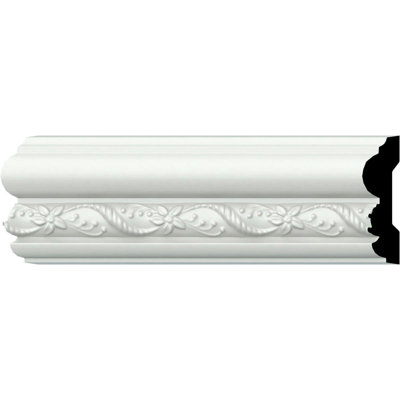 3"H x 7/8"P x 94 1/2"L (3" Repeat) Leaf Twist Chair Rail (2-Pack)
