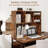 Computer Desktop Bookcase Countertop Storage Bookshelf Organizer with 4 Cubbies Coffee-1656273400