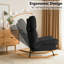 Chaise berçante en tissu avec dossier ergonomique réglable XUEGW, noir-716150481