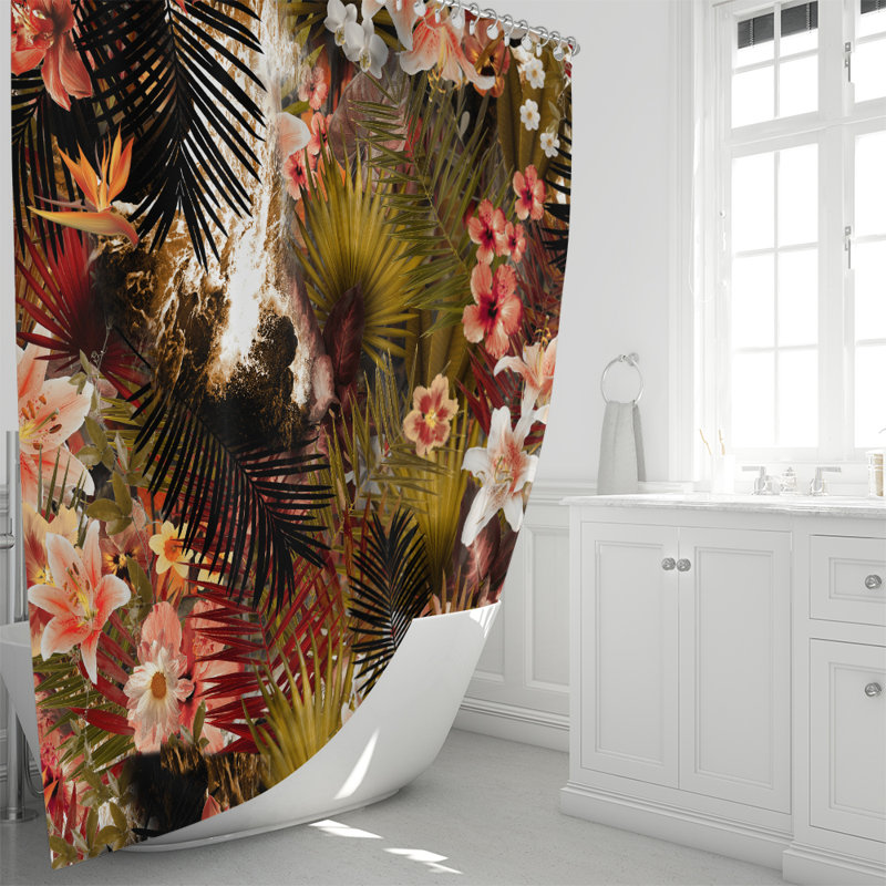 Rideau de douche simple Floral, H 83 po x l 70 po