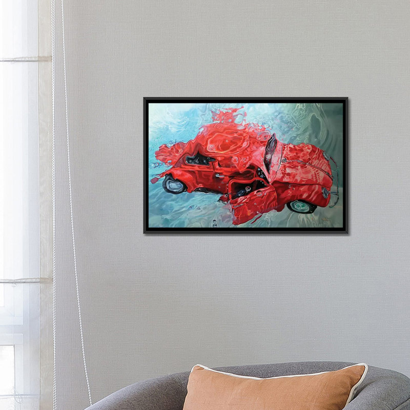 « Red Cox » par Marcello Petisci-impression, Pas de tapis, H 18 po x l 26 po x P 1,5 po, Toile avec cadre noir
