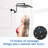 12 Inch Shower Head With Adjustable Arm In Stainless Steel - Matte Black 12" Efficient Water Flow