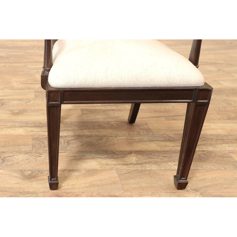 Ensemble de chaises de salle à manger en acajou incrusté de dossier croisé (ensemble de 2), Noyers