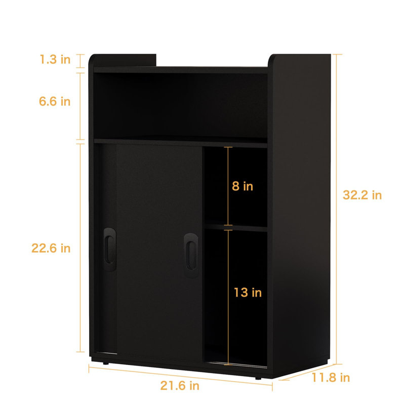 Armoire de rangement réglable avec portes coulissantes, armoire compacte
