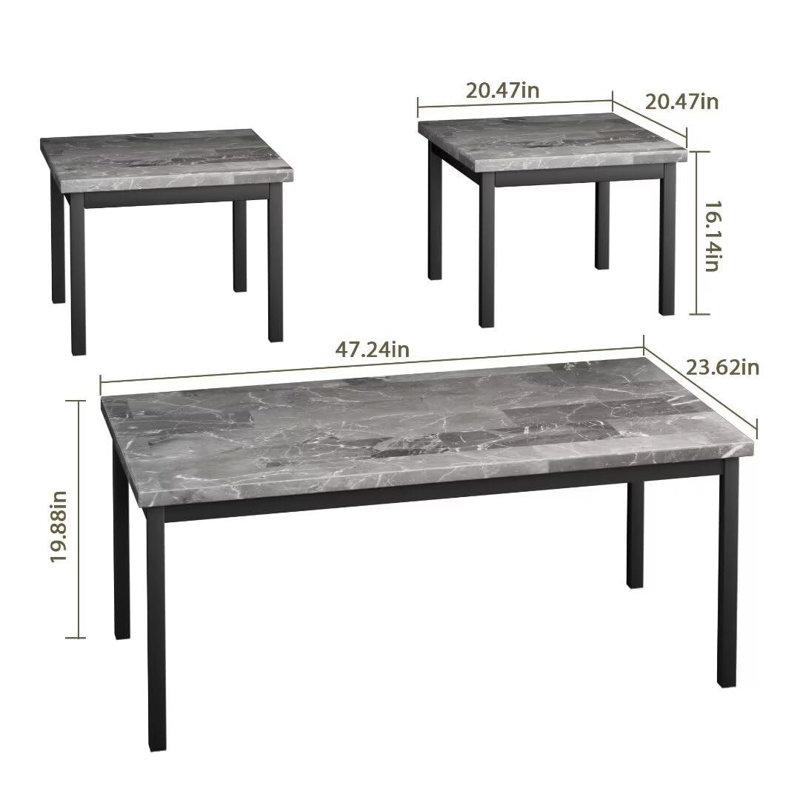 Ensemble de tables basses 3 pièces Jonnell
