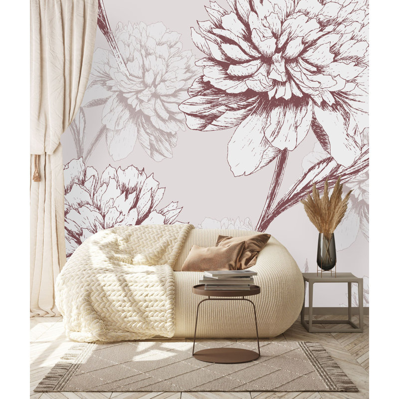 Floral Wall Mural, 100" W x 8.33" L