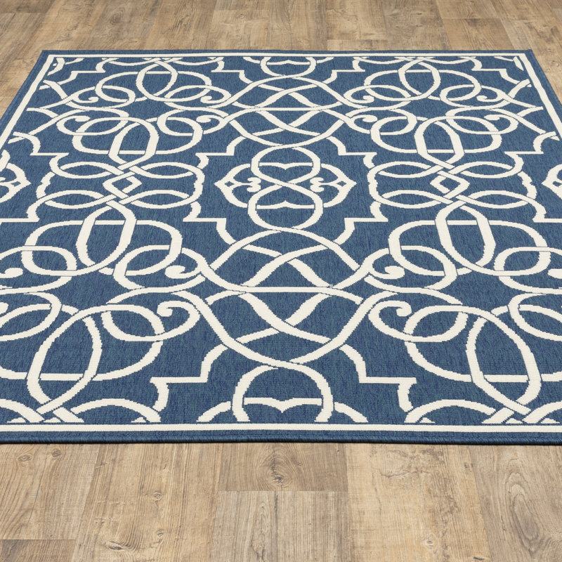 Tapis d'intérieur / extérieur géométrique Deltana, Rectangle 1 pi 10 po x 2 pi 10 po