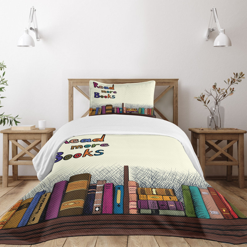 White Quilted Twin Bedspread Set with Pillow Sham