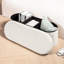 Banc-pouf de rangement pliable en sherpa, repose-pieds rembourré et banc de chambre spacieux avec séparateurs, blanc crème