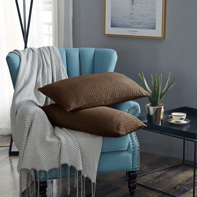 Pleated Velvet Lumbar Pillow Covers