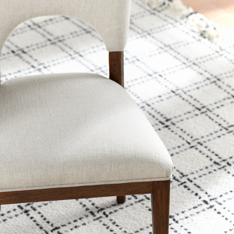 Mitchel Upholstered Dining Chair, White, Brown
