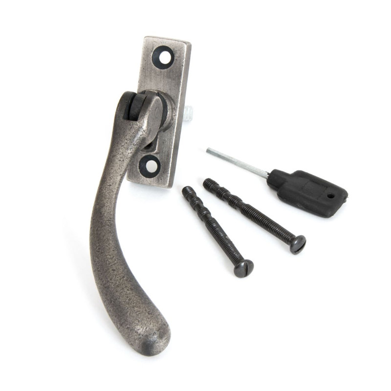 Slim Peardrop Espag Door Accessory, Antique Pewter