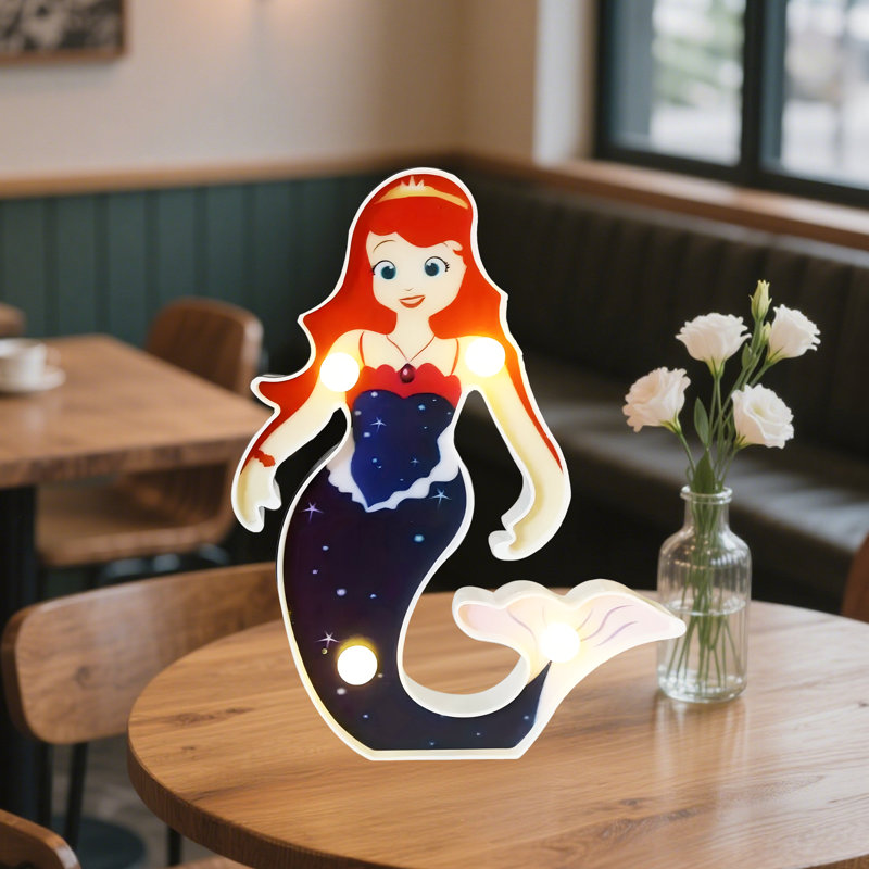 Mermaid Neon Sign Mermaid Night Light, Lampe de table en forme de sirène
