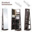 Armoire à bijoux pivotante à 360 ° 3 modes DEL verrouillables -1824420875