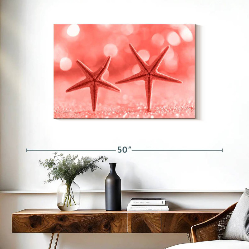Étoile de mer de couleur corail, H 24 po x l 36 po