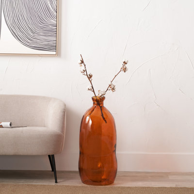 Organic Shaped Recycled Glass Tall Vase