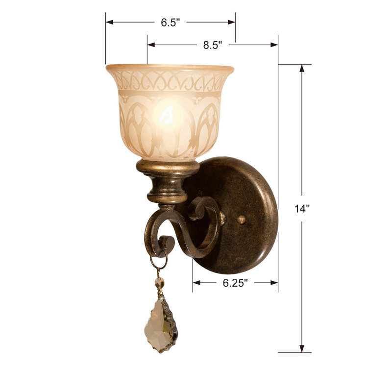 Tusten Armed Sconce, Golden Teak Majestic Wood Polished