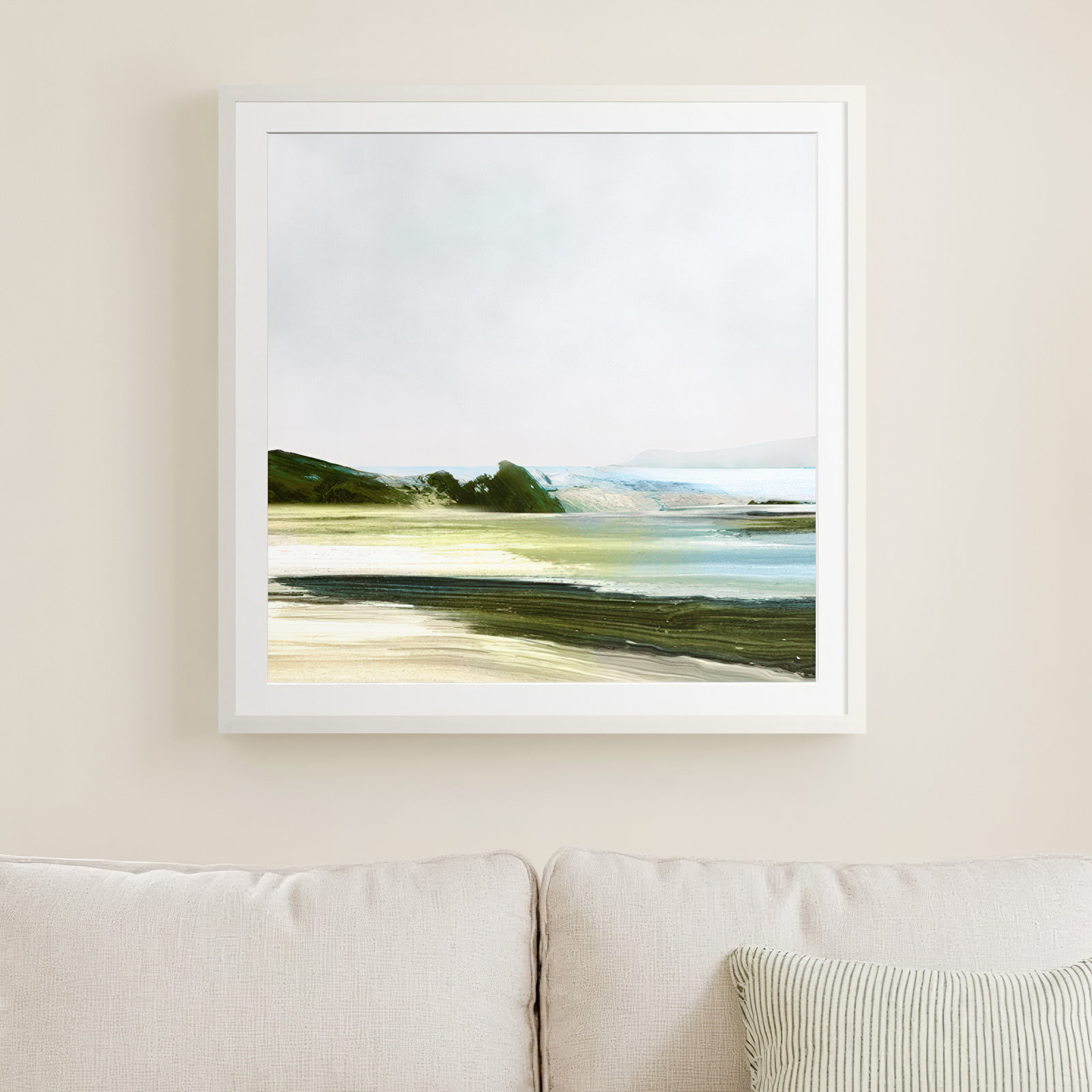 Padstow, Yes, White Framed Paper, 30" H x 30" W x 0.75" D