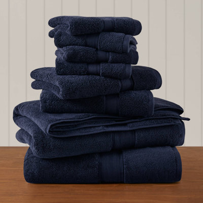 Ensemble de serviettes 8 pièces 100% coton absorbant 800 g / m² foncé 800 g