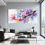 «Magnolia Watercolor Magnolia Blossoms On Branches», ensemble de 3 impressions sur toile-611606973