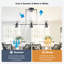 120cm 6-Speed Kitchen Island Fandelier Ceiling Fan With Light Kits And Remote 